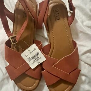 a.n.a Women's Brown Cross-Strap Sandals